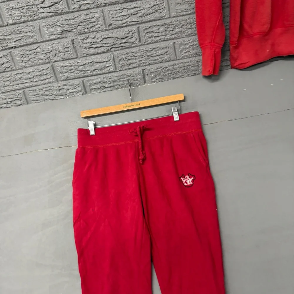 True Religion Mens Red Buddha Logo Horseshoe Stitching Jogger‎ Sweatpants Size M